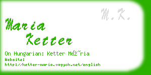 maria ketter business card